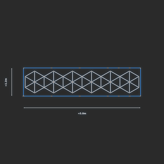 ULTRABEAM LED Light Kit Hex Subdivided 4.9x1m 402W — Blue