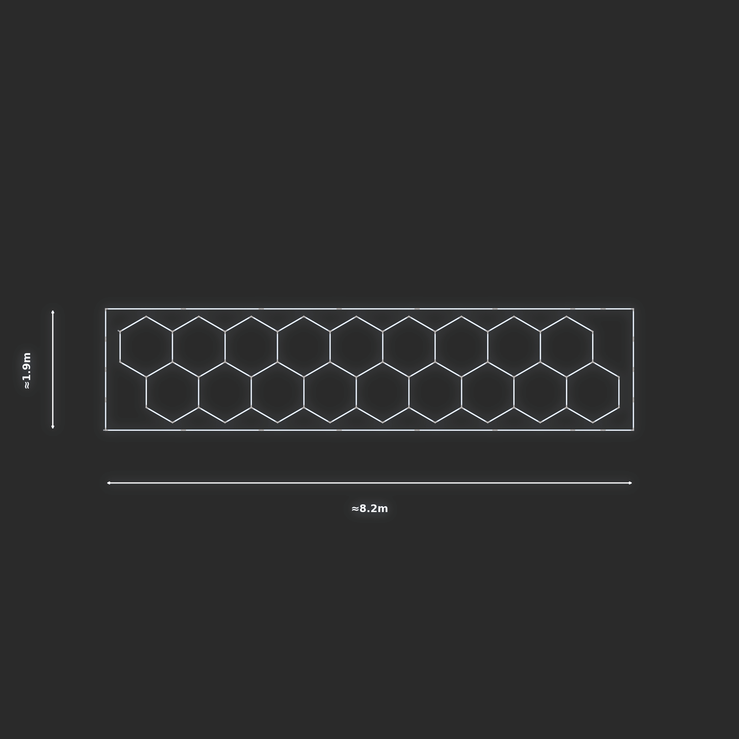ULTRABEAM LED Light Kit Hex Classic 1.7x7.7m 450W — Cool White