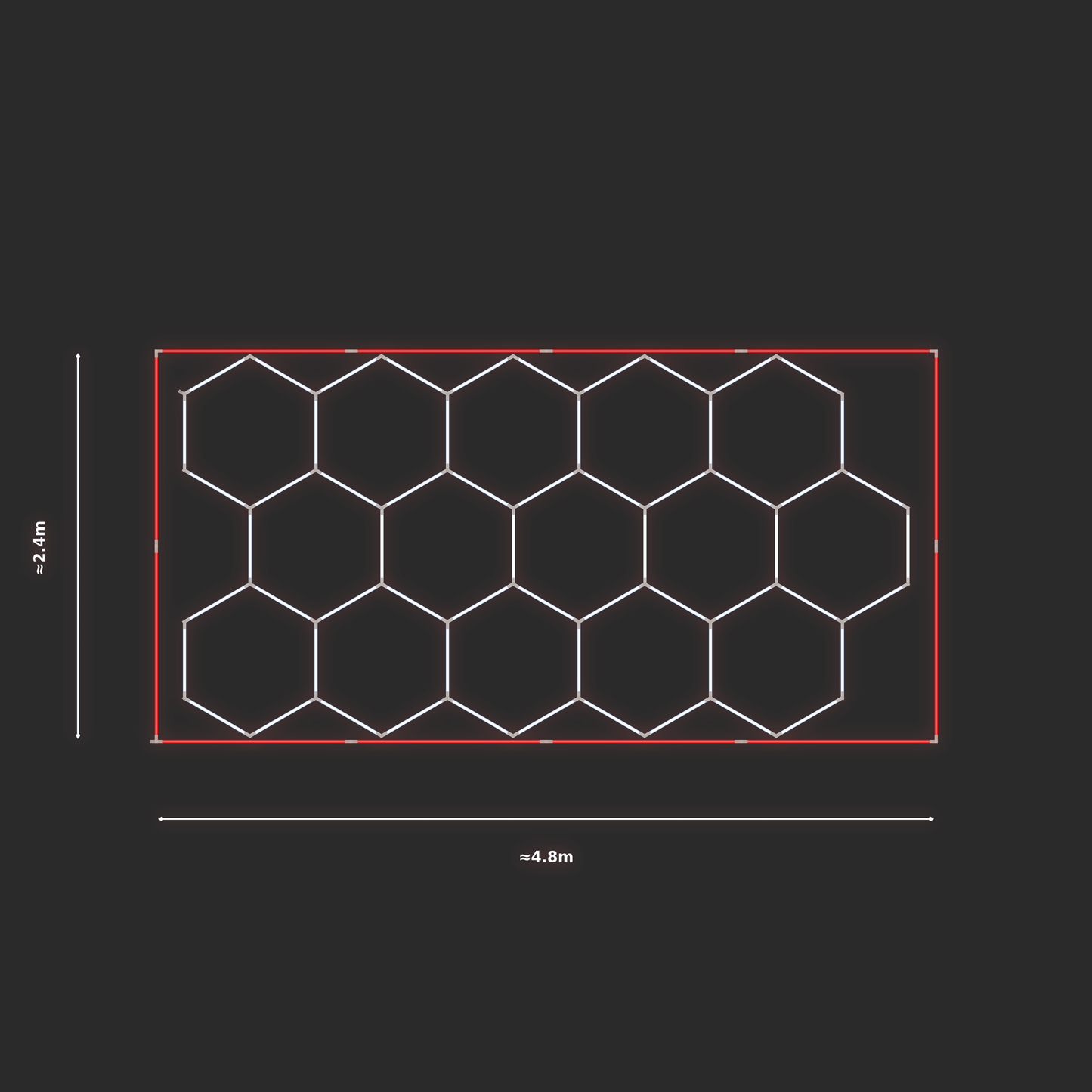 ULTRABEAM LED Light Kit Hex Classic 2.4x4.5m 360W — Red