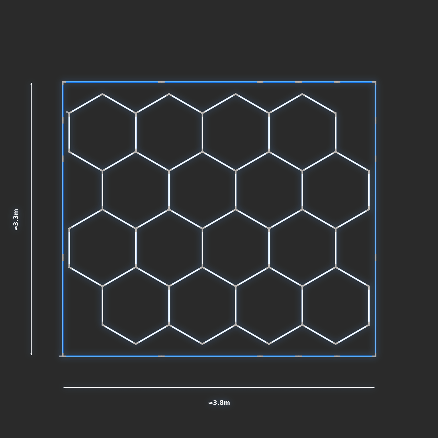 ULTRABEAM LED Light Kit Hex Classic 3.1x3.7m 378W — Blue
