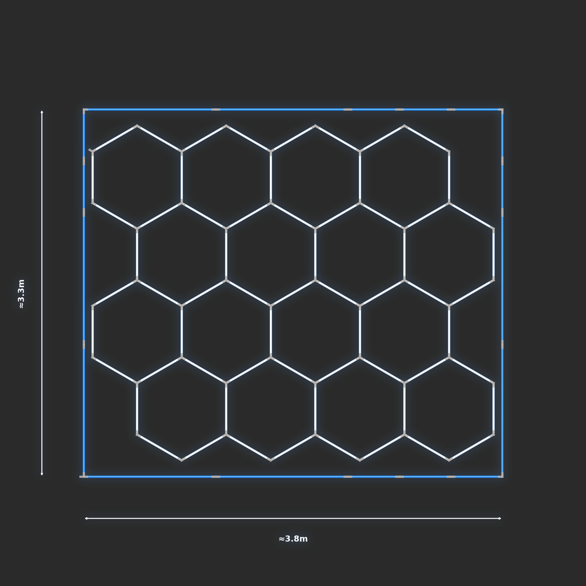 ULTRABEAM LED Light Kit Hex Classic 3.1x3.7m 378W — Blue