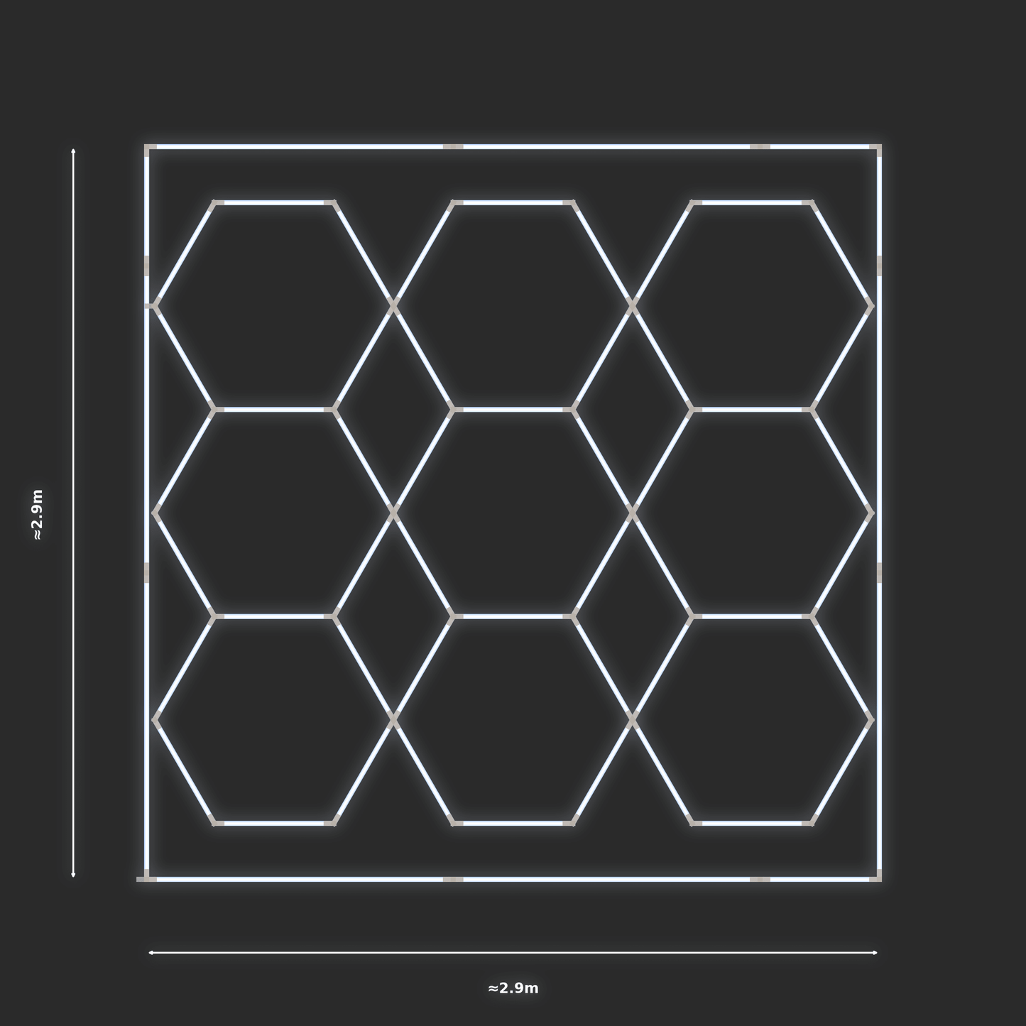 ULTRABEAM LED Light Kit Hex Parallel 2.5x2.8m 288W — Cool White