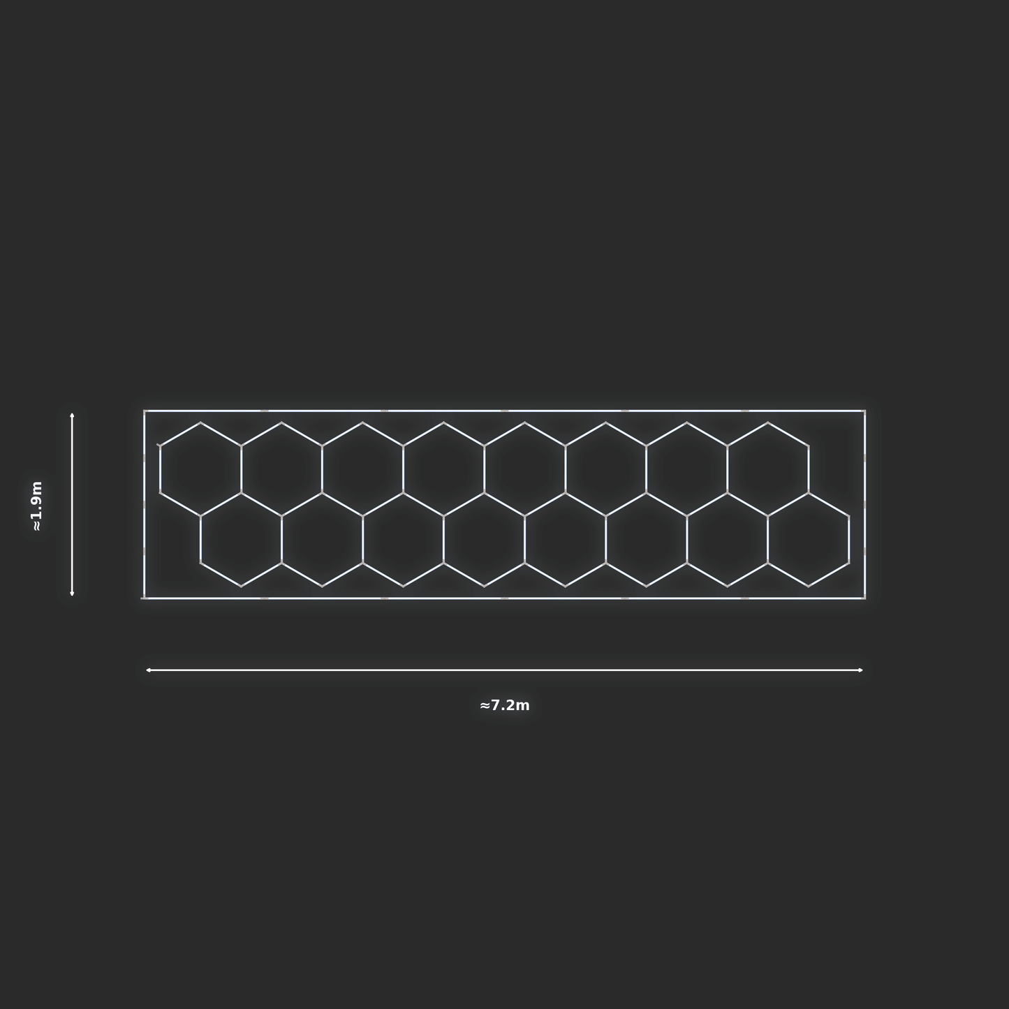 ULTRABEAM LED Light Kit Hex Classic 1.7x6.9m 402W — Cool White