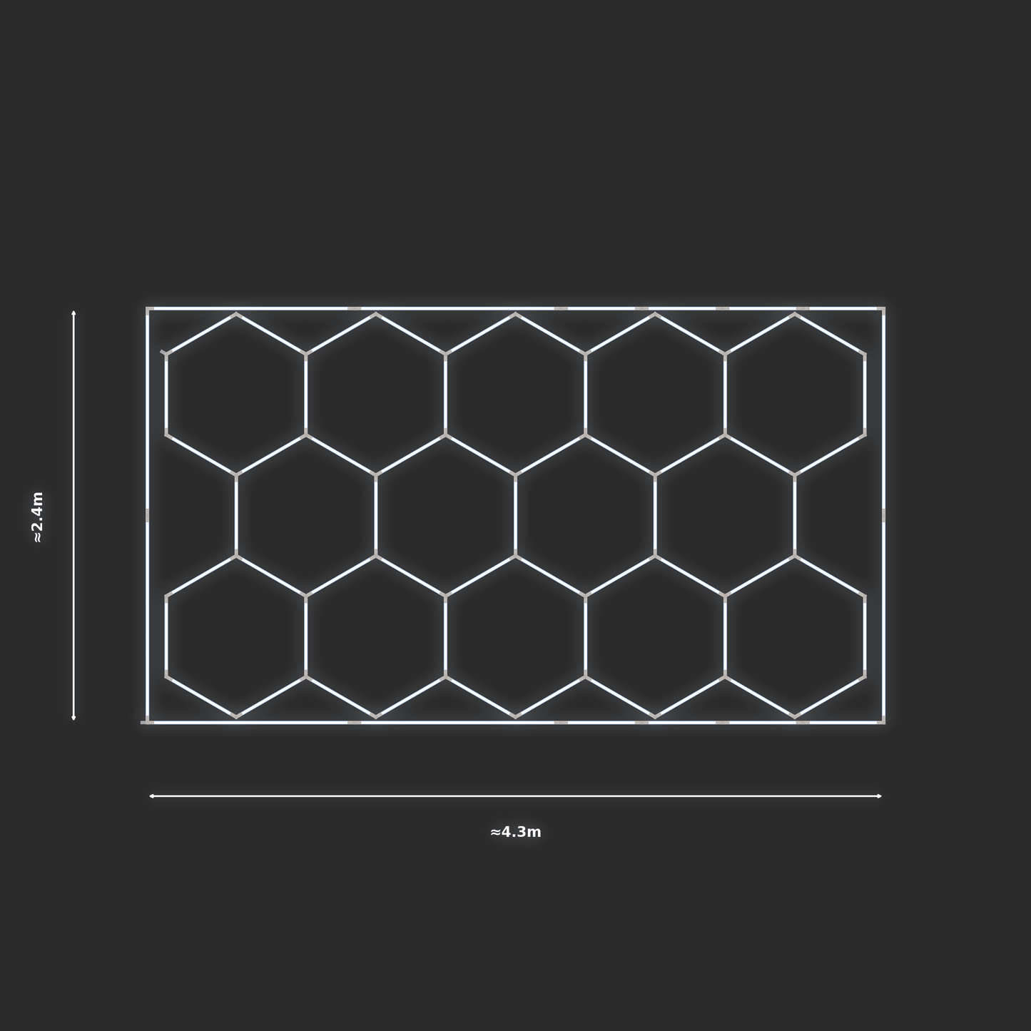 ULTRABEAM LED Light Kit Hex Classic 2.4x4.1m 342W — Cool White