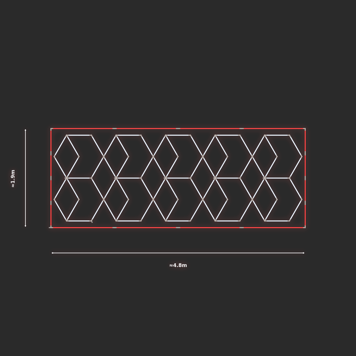 ULTRABEAM LED Light Kit Chevron 4.7x1.7m 450W — Red