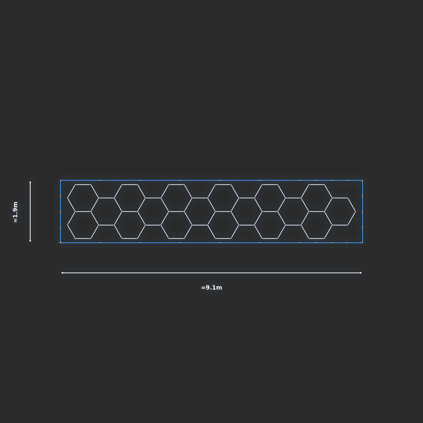 ULTRABEAM LED Light Kit Hex Classic 8.7x1.7m 480W — Blue
