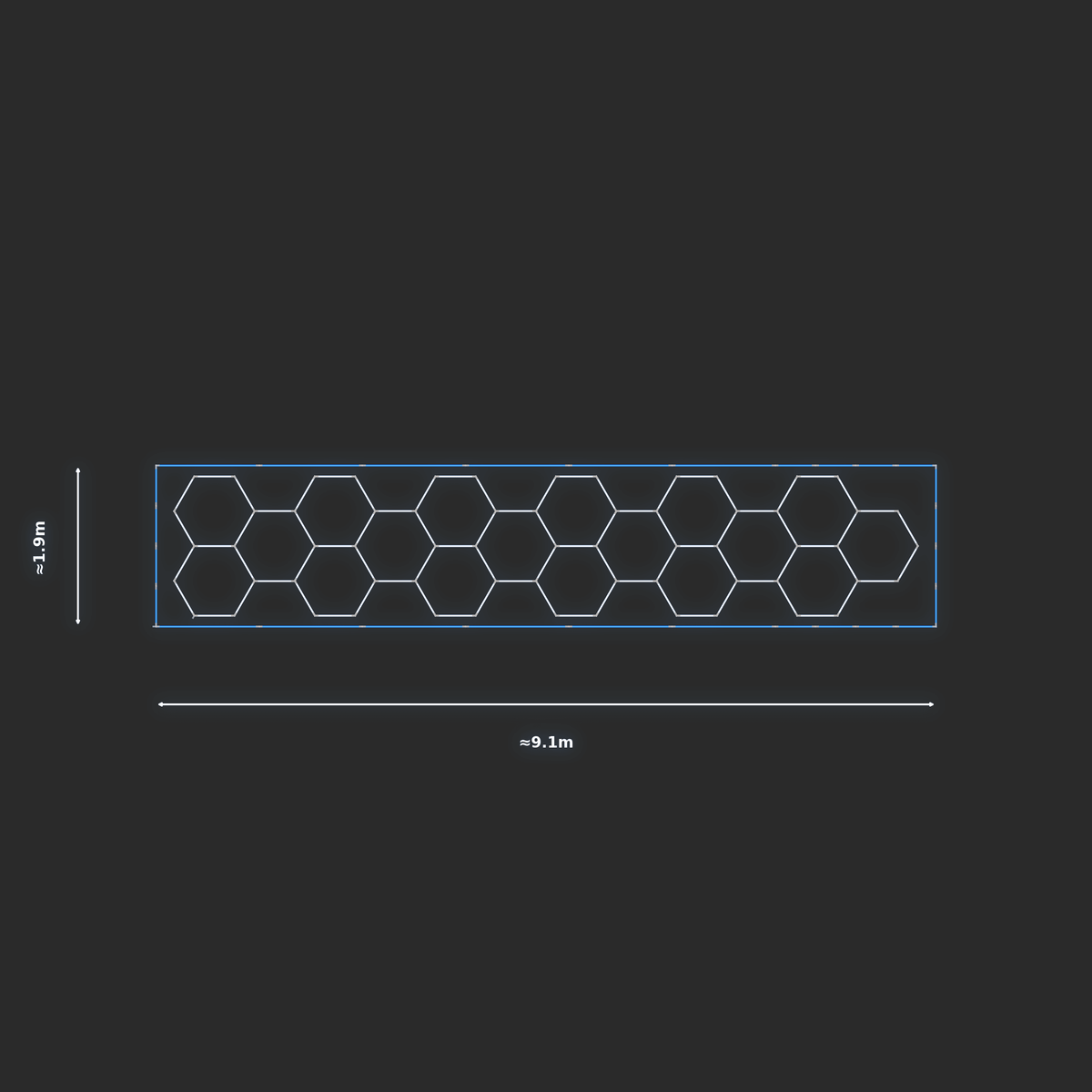 ULTRABEAM LED Light Kit Hex Classic 8.7x1.7m 480W — Blue