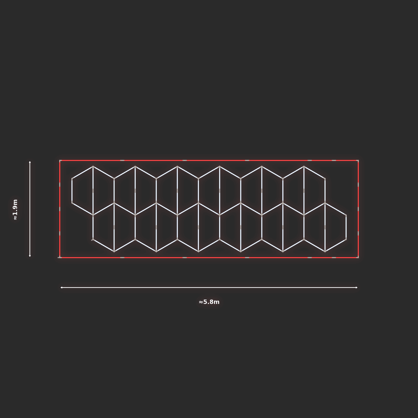 ULTRABEAM LED Light Kit Hex Vertical 5.3x1.7m 450W — Red
