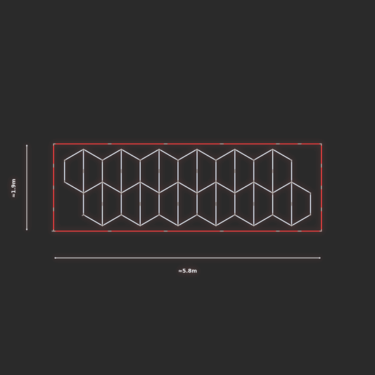 ULTRABEAM LED Light Kit Hex Vertical 5.3x1.7m 450W — Red