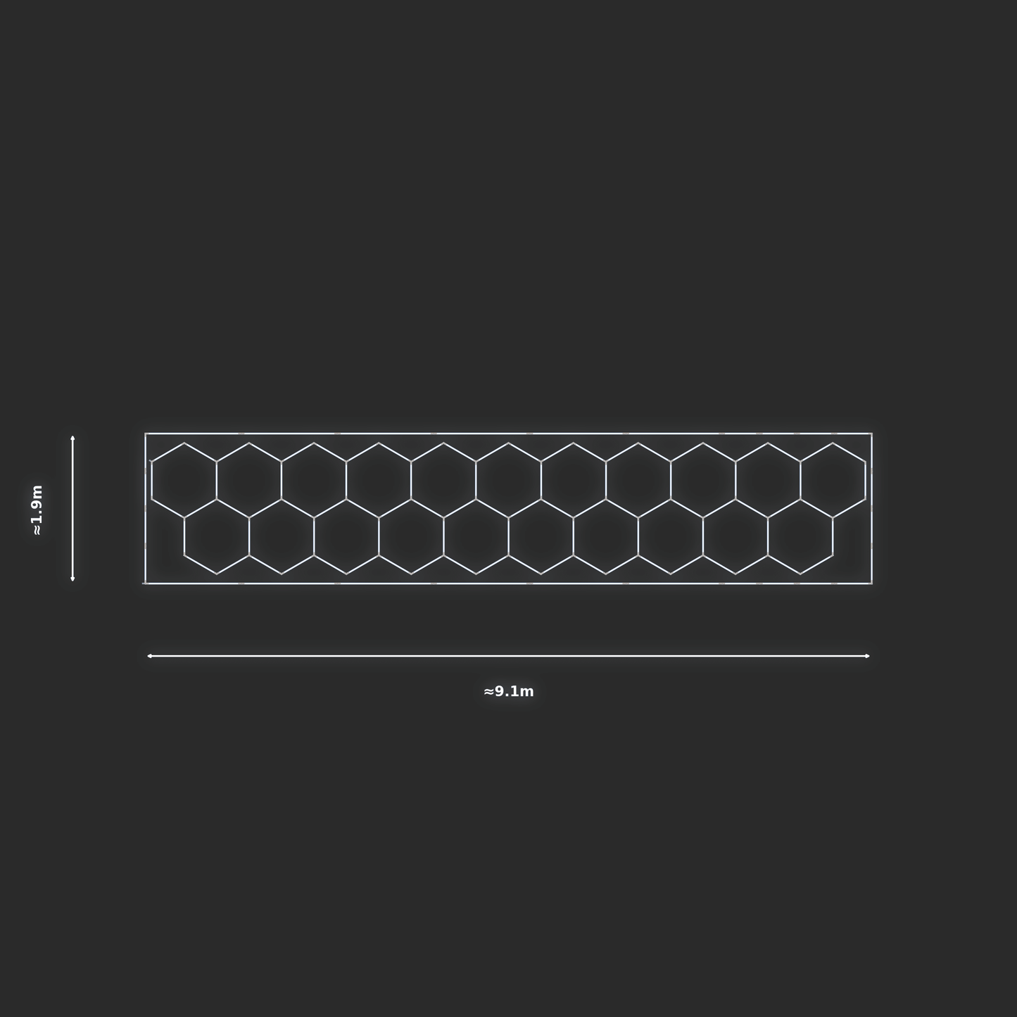 ULTRABEAM LED Light Kit Hex Classic 1.7x9m 522W — Cool White