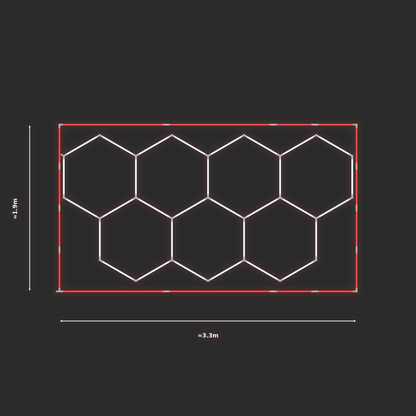 ULTRABEAM LED Light Kit Hex Classic 1.7x3.3m 186W — Red
