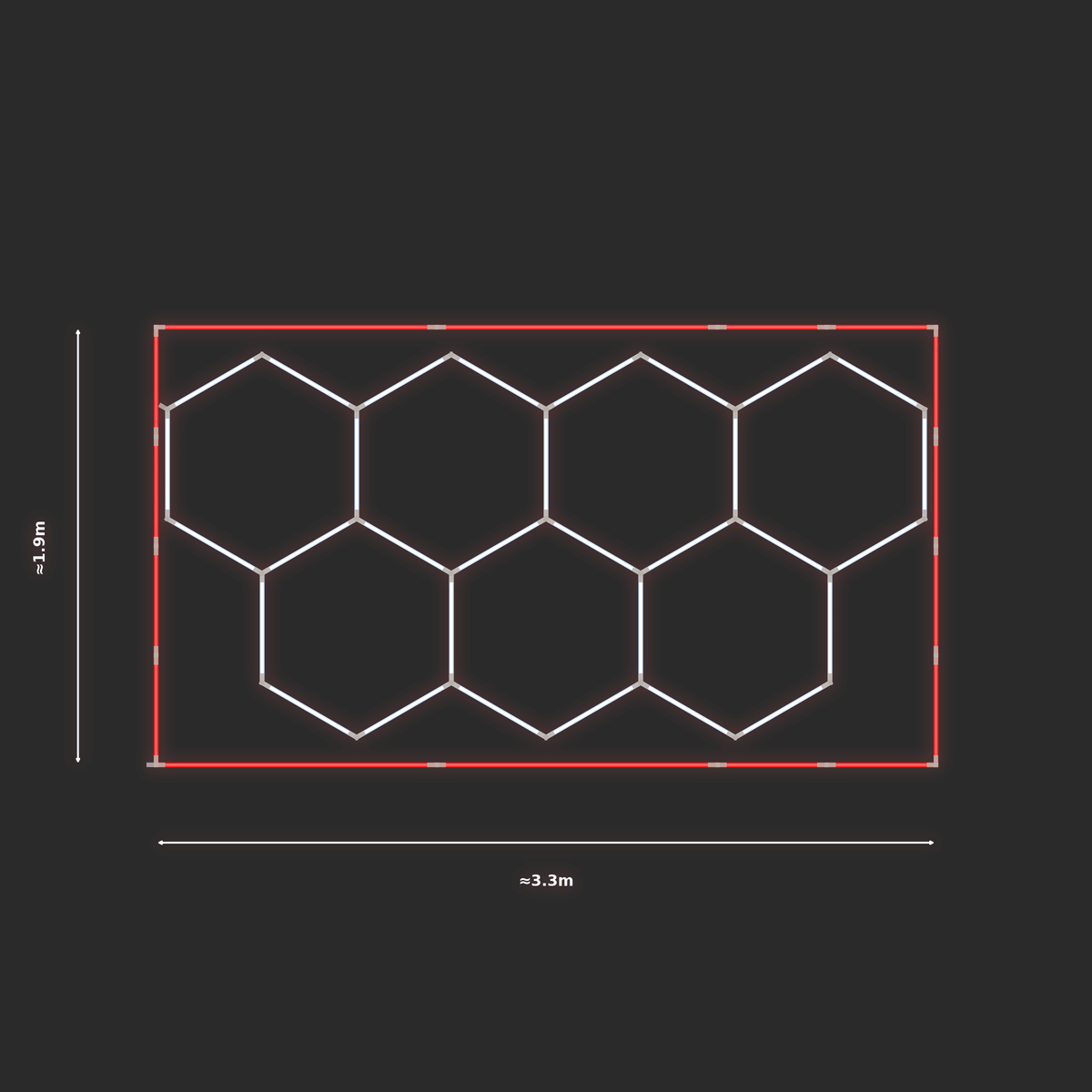 ULTRABEAM LED Light Kit Hex Classic 1.7x3.3m 186W — Red