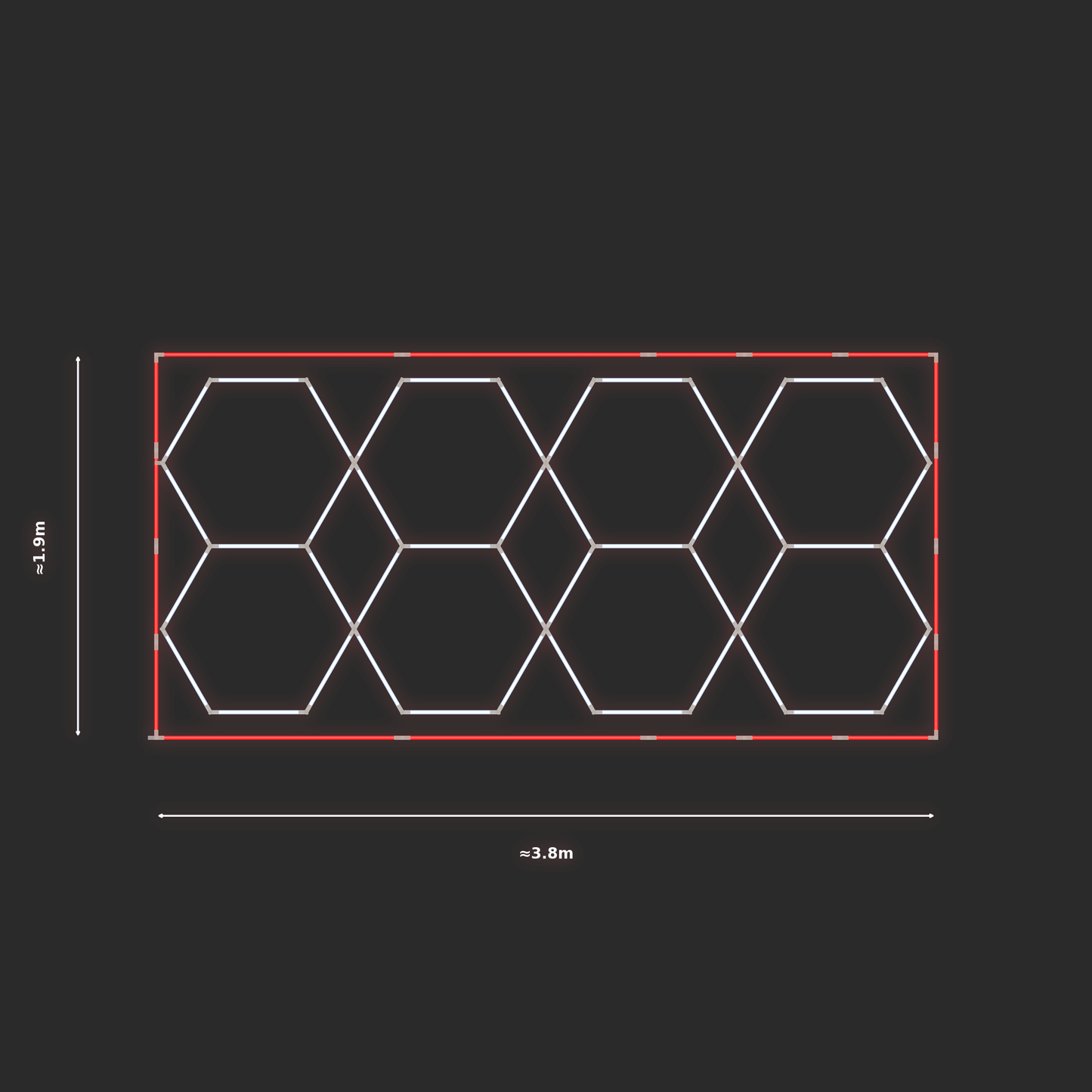 ULTRABEAM LED Light Kit Hex Parallel 1.7x3.8m 264W — Red