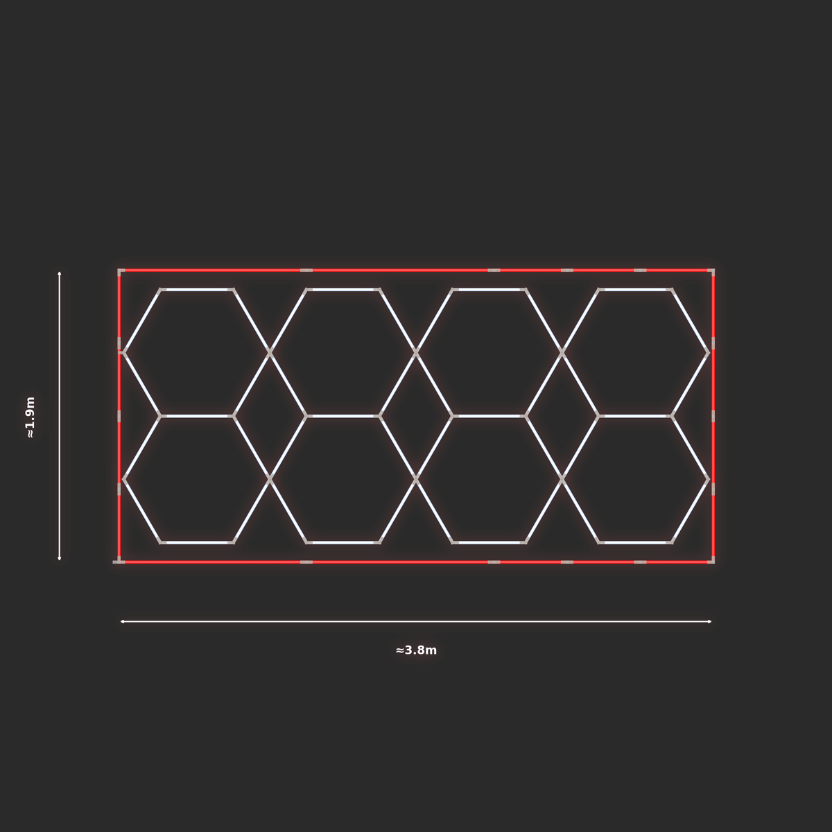 ULTRABEAM LED Light Kit Hex Parallel 1.7x3.8m 264W — Red