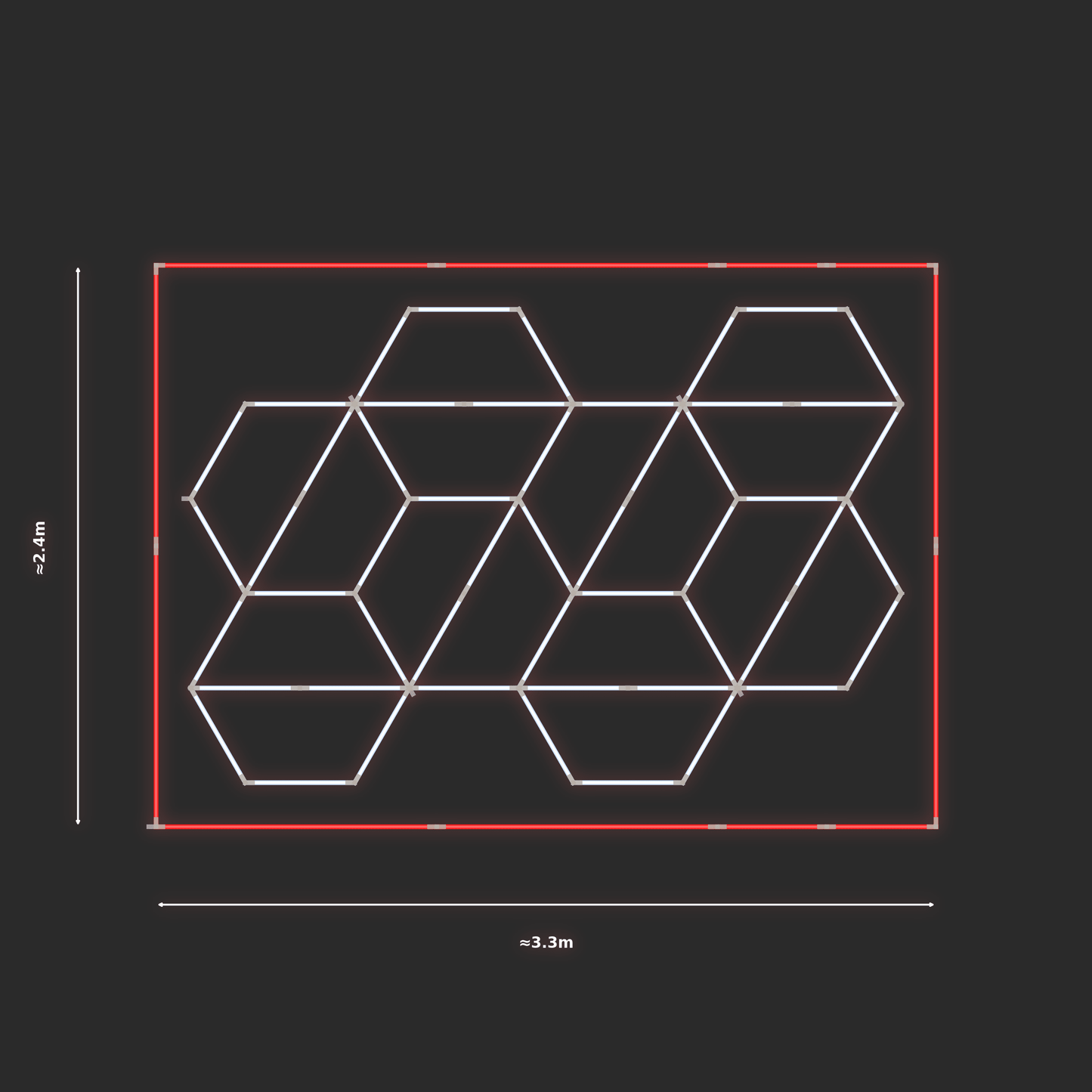 ULTRABEAM LED Light Kit Hex Alternating 2.1x3.1m 306W — Red