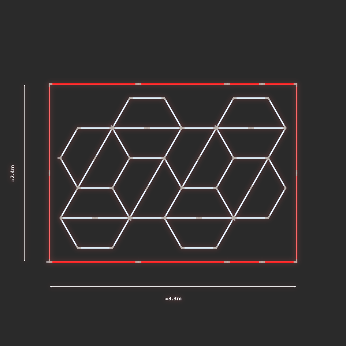 ULTRABEAM LED Light Kit Hex Alternating 2.1x3.1m 306W — Red