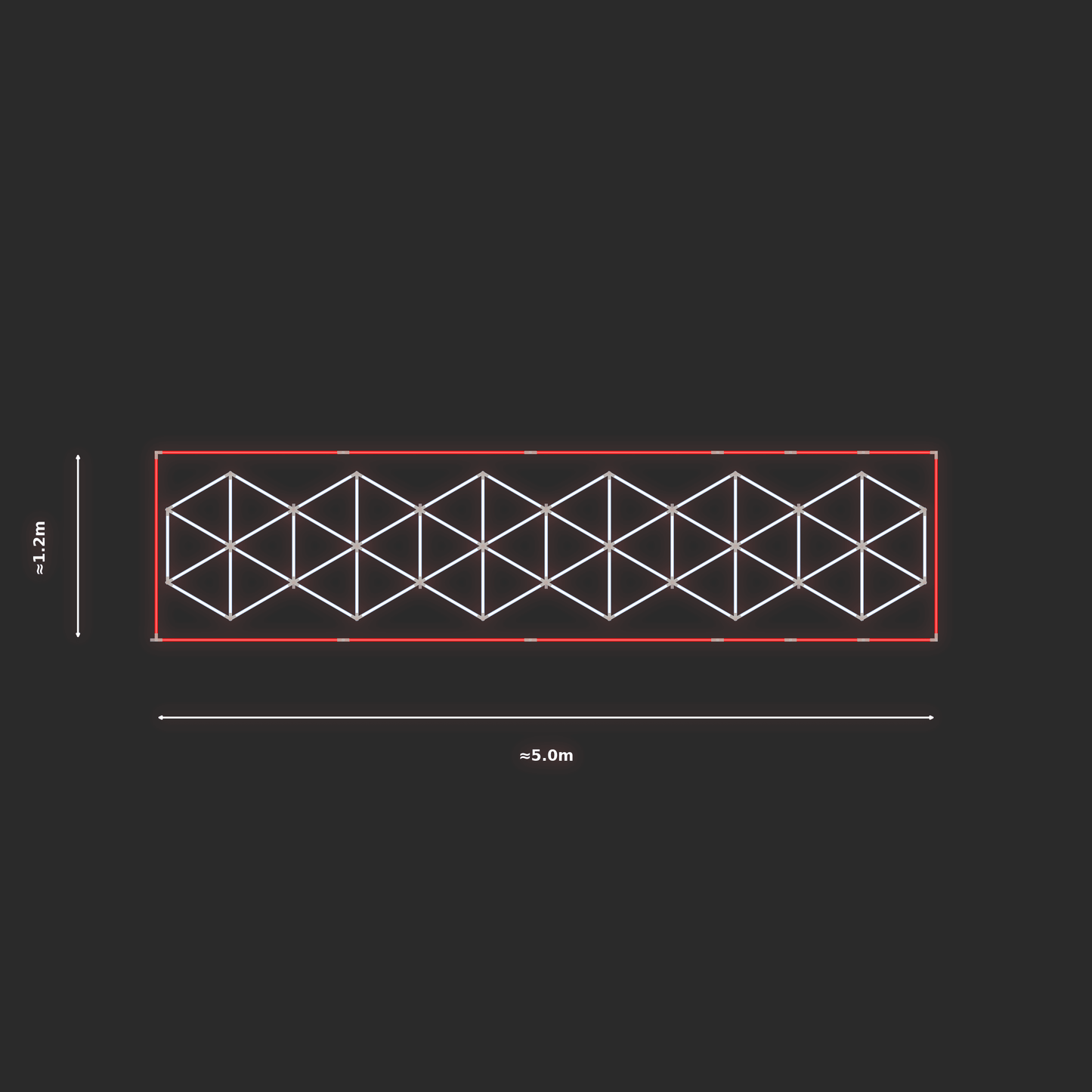 ULTRABEAM LED Light Kit Hex Subdivided 4.9x1m 402W — Red