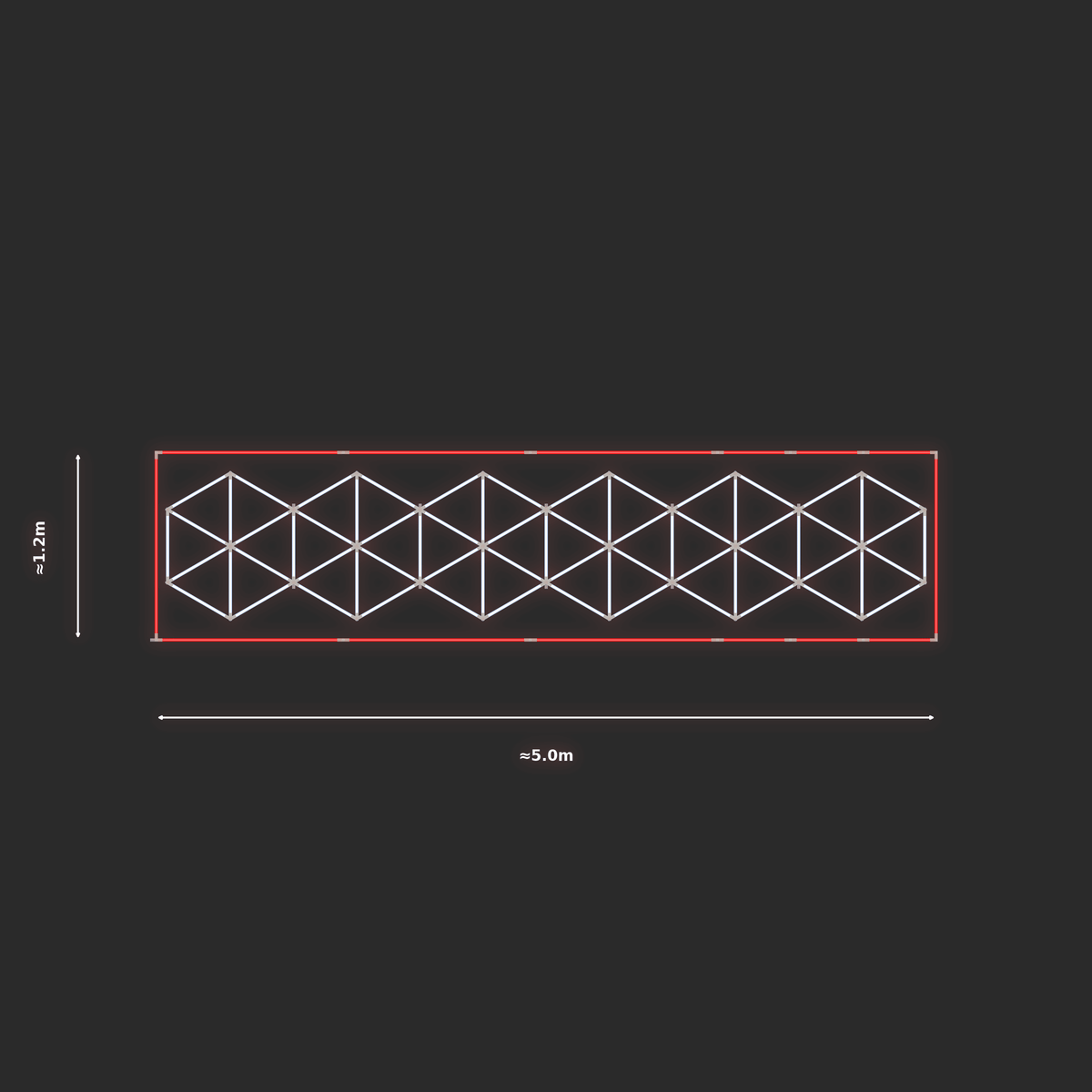 ULTRABEAM LED Light Kit Hex Subdivided 4.9x1m 402W — Red