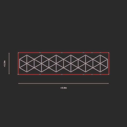 ULTRABEAM LED Light Kit Hex Subdivided 4.9x1m 402W — Red