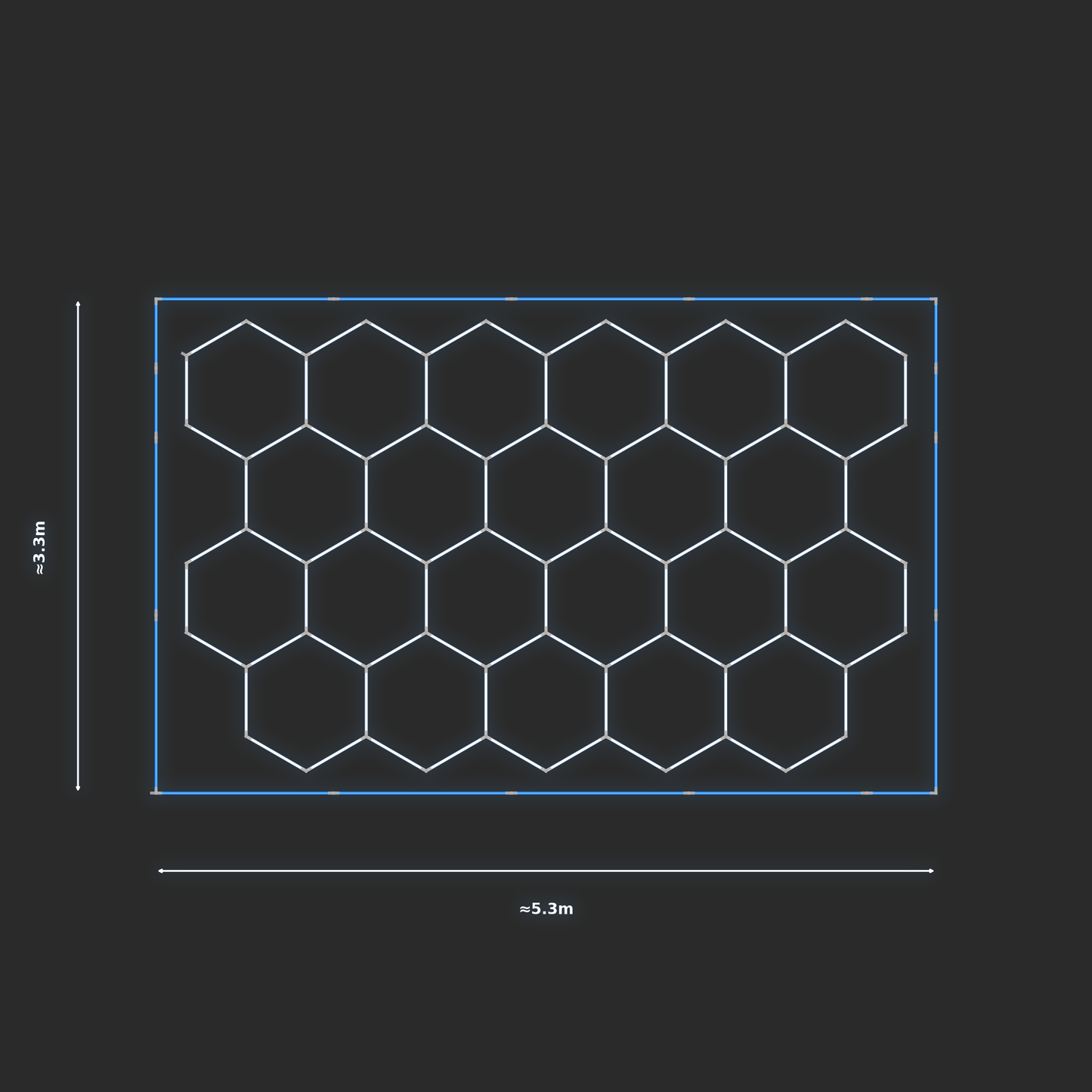 ULTRABEAM LED Light Kit Hex Classic 3.1x4.9m 504W — Blue