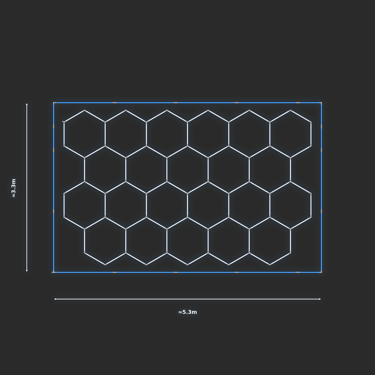 ULTRABEAM LED Light Kit Hex Classic 3.1x4.9m 504W — Blue