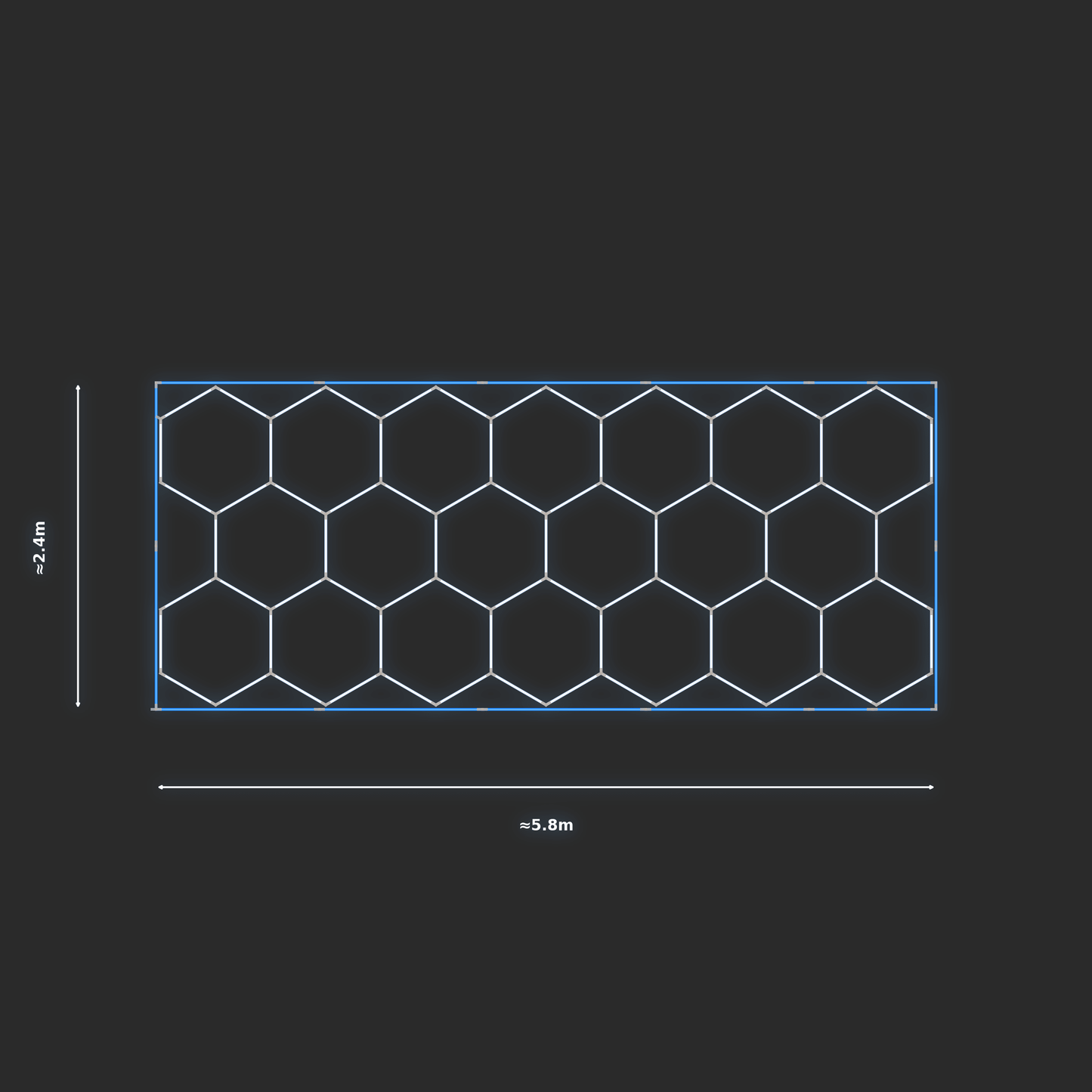 ULTRABEAM LED Light Kit Hex Classic 2.4x5.7m 474W — Blue