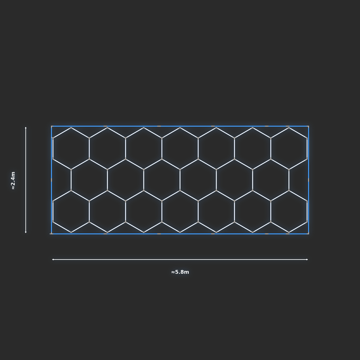 ULTRABEAM LED Light Kit Hex Classic 2.4x5.7m 474W — Blue