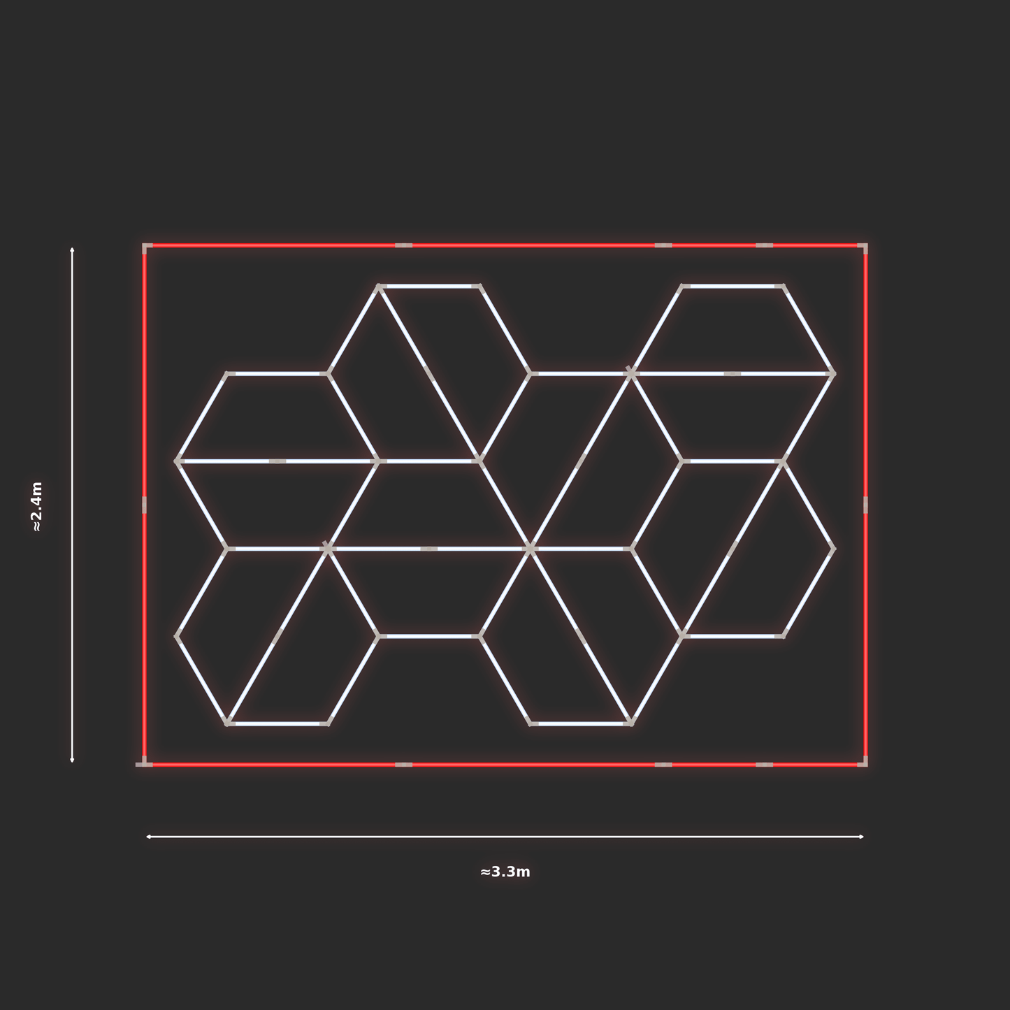 ULTRABEAM LED Light Kit Hex Rotating 2.1x3.1m 306W — Red