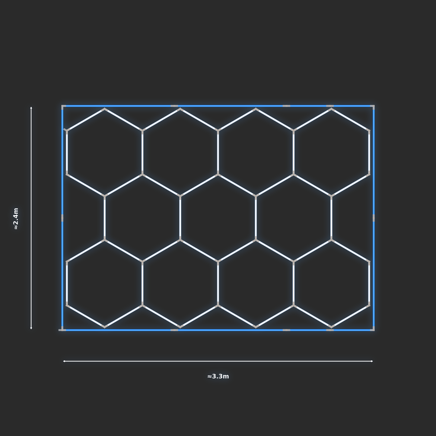 ULTRABEAM LED Light Kit Hex Classic 2.4x3.3m 276W — Blue