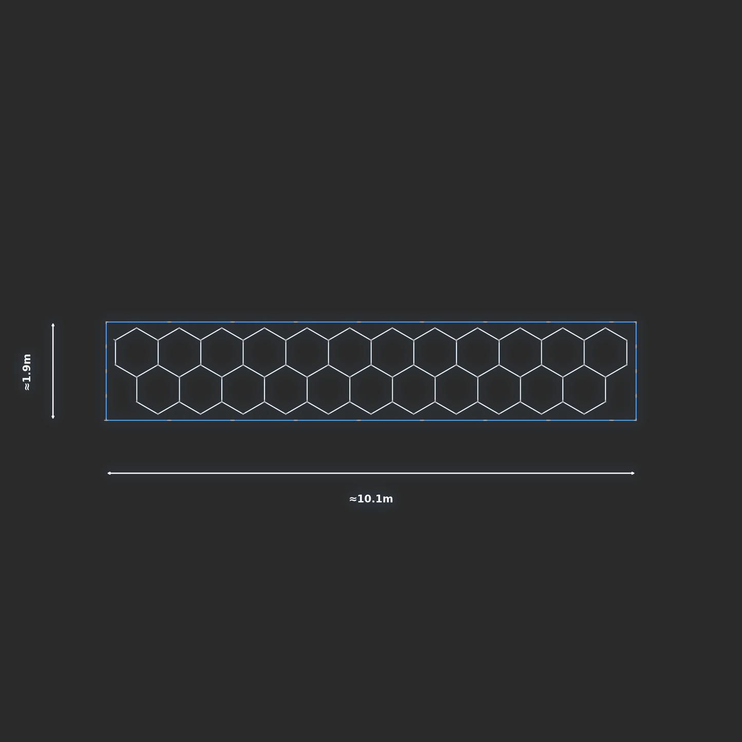 ULTRABEAM LED Light Kit Hex Classic 1.7x9.8m 570W — Blue