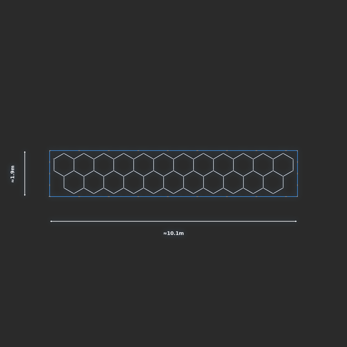 ULTRABEAM LED Light Kit Hex Classic 1.7x9.8m 570W — Blue