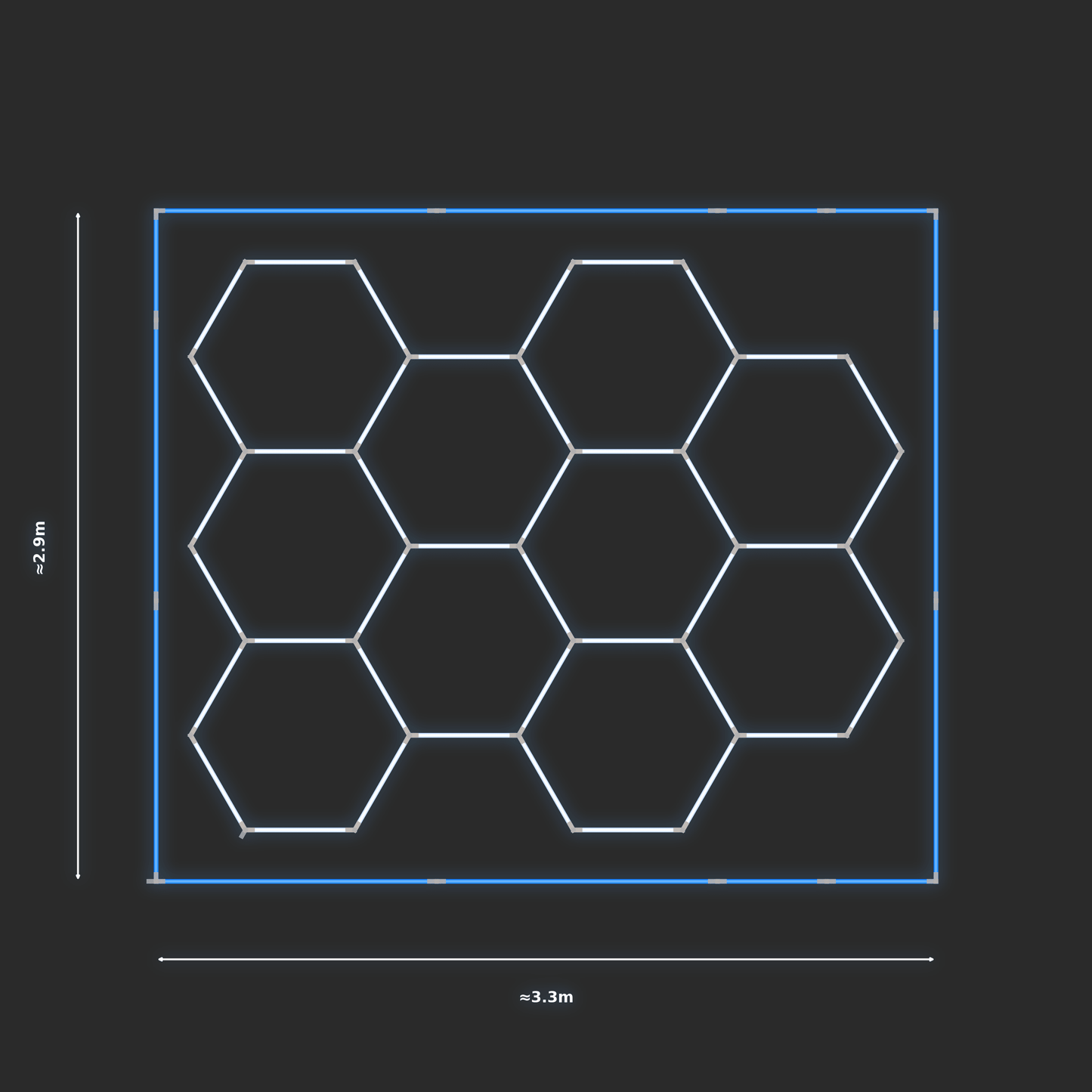 ULTRABEAM LED Light Kit Hex Classic 3.1x2.5m 252W — Blue
