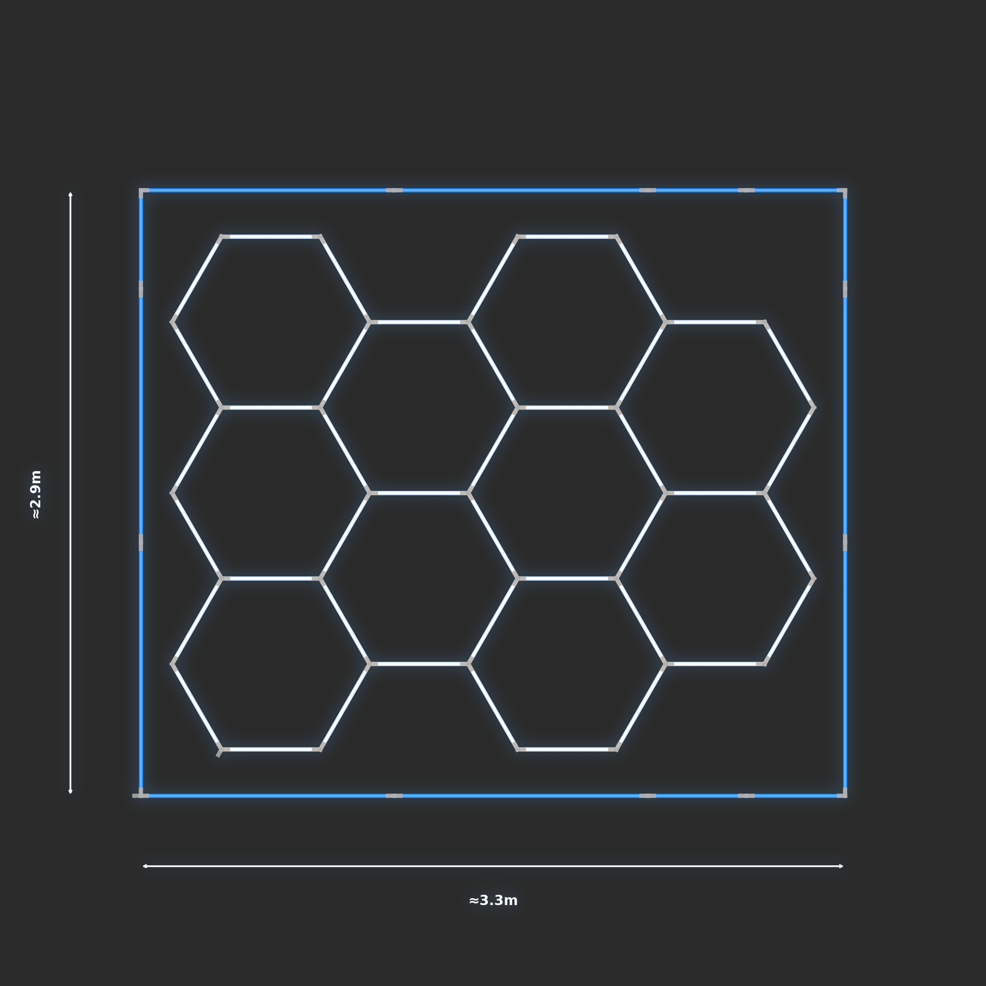 ULTRABEAM LED Light Kit Hex Classic 3.1x2.5m 252W — Blue