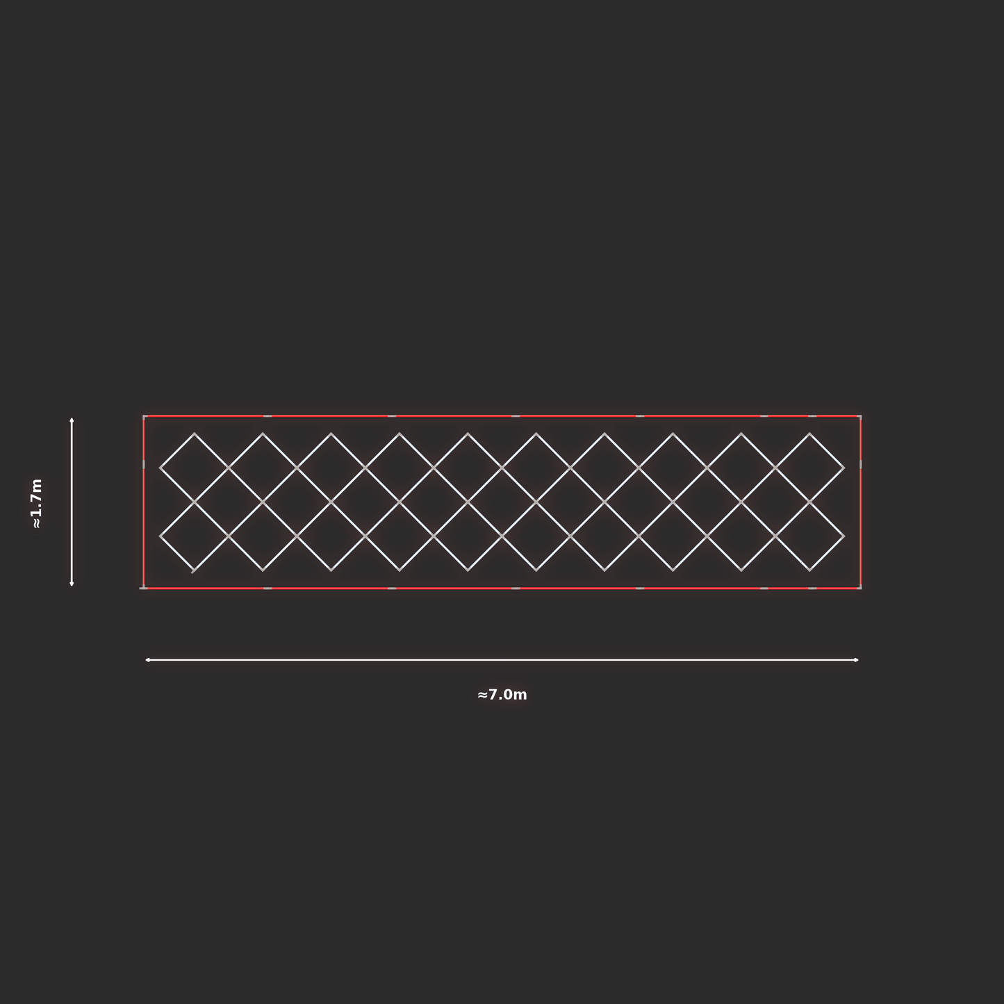 ULTRABEAM LED Light Kit Rect Offset 6.7x1.4m 480W — Red