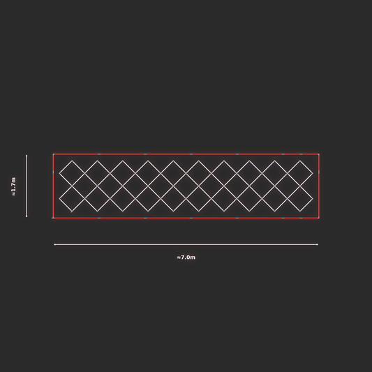ULTRABEAM LED Light Kit Rect Offset 6.7x1.4m 480W — Red