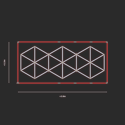 ULTRABEAM LED Light Kit Hex Subdivided 2.5x1m 204W — Red