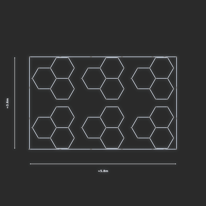 ULTRABEAM LED Light Kit Hex Classic 1.7x1.7m 90W — Cool White, 6-pack