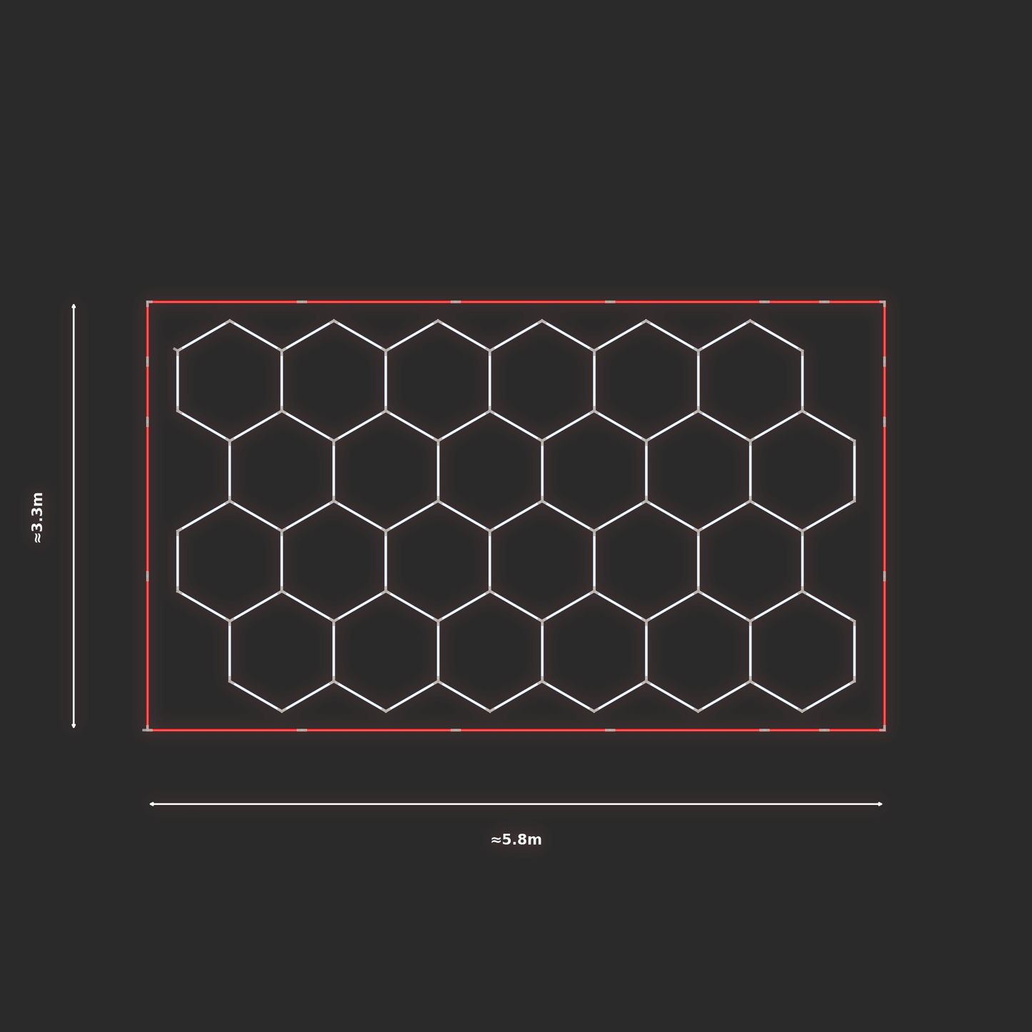 ULTRABEAM LED Light Kit Hex Classic 3.1x5.3m 546W — Red