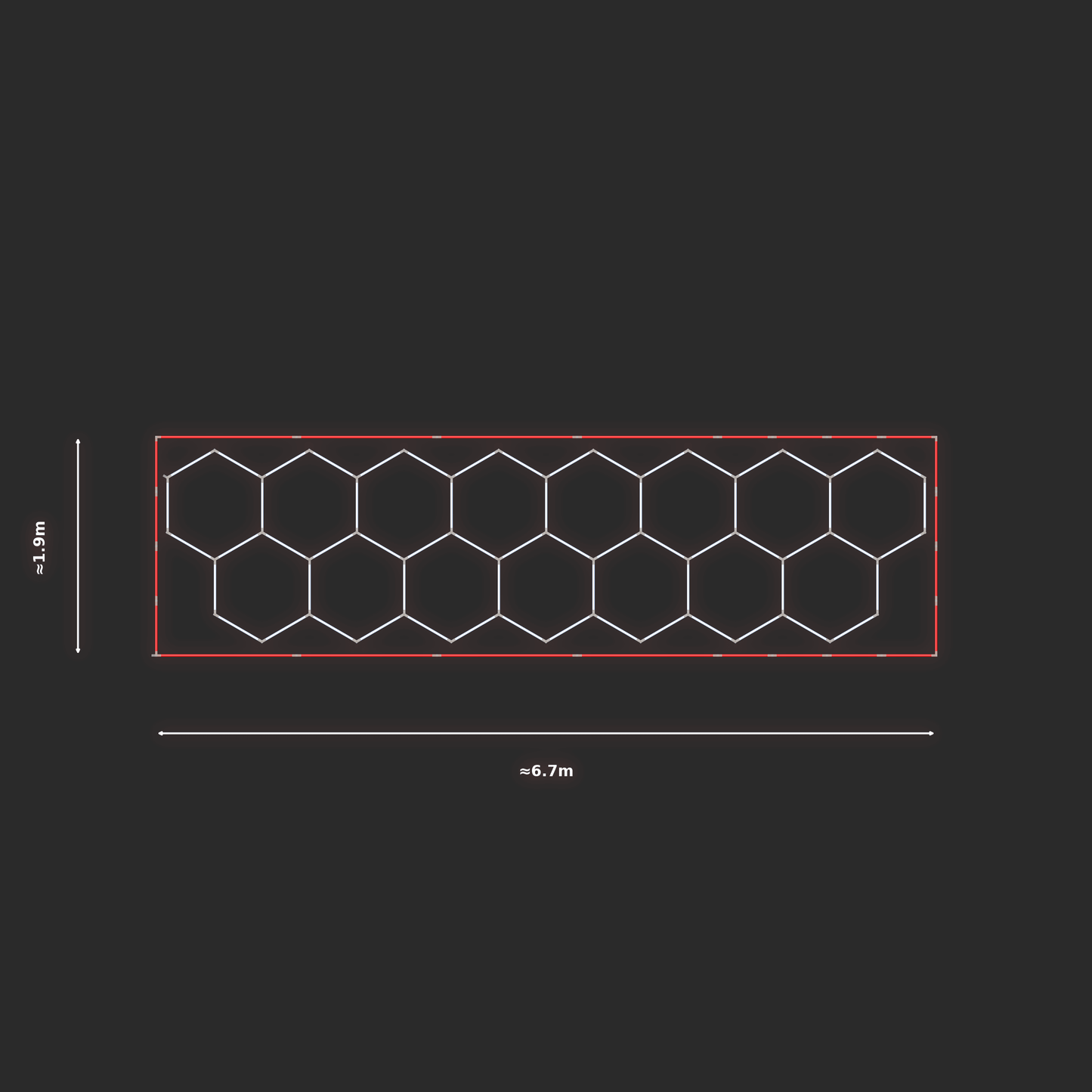 ULTRABEAM LED Light Kit Hex Classic 1.7x6.5m 378W — Red