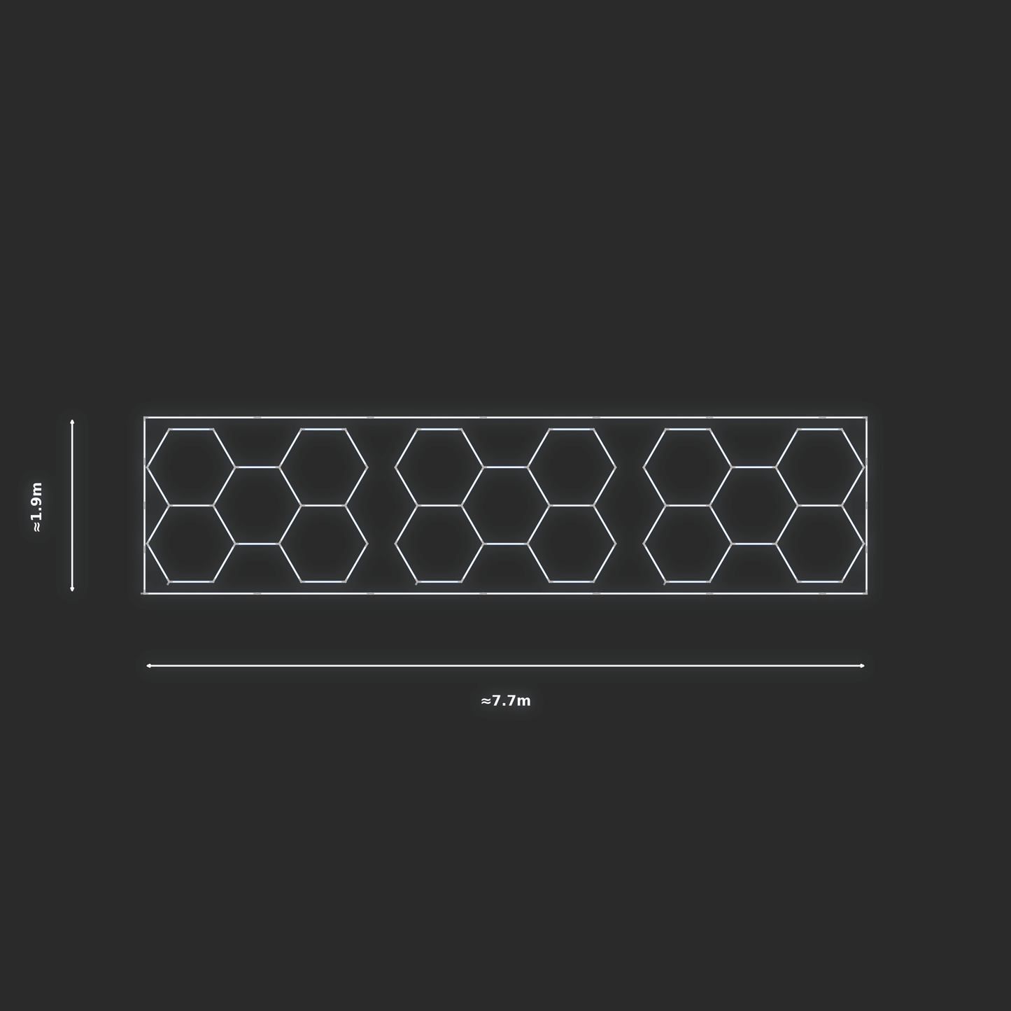ULTRABEAM LED Light Kit Hex Classic 2.4x1.7m 144W — Cool White, 3-pack