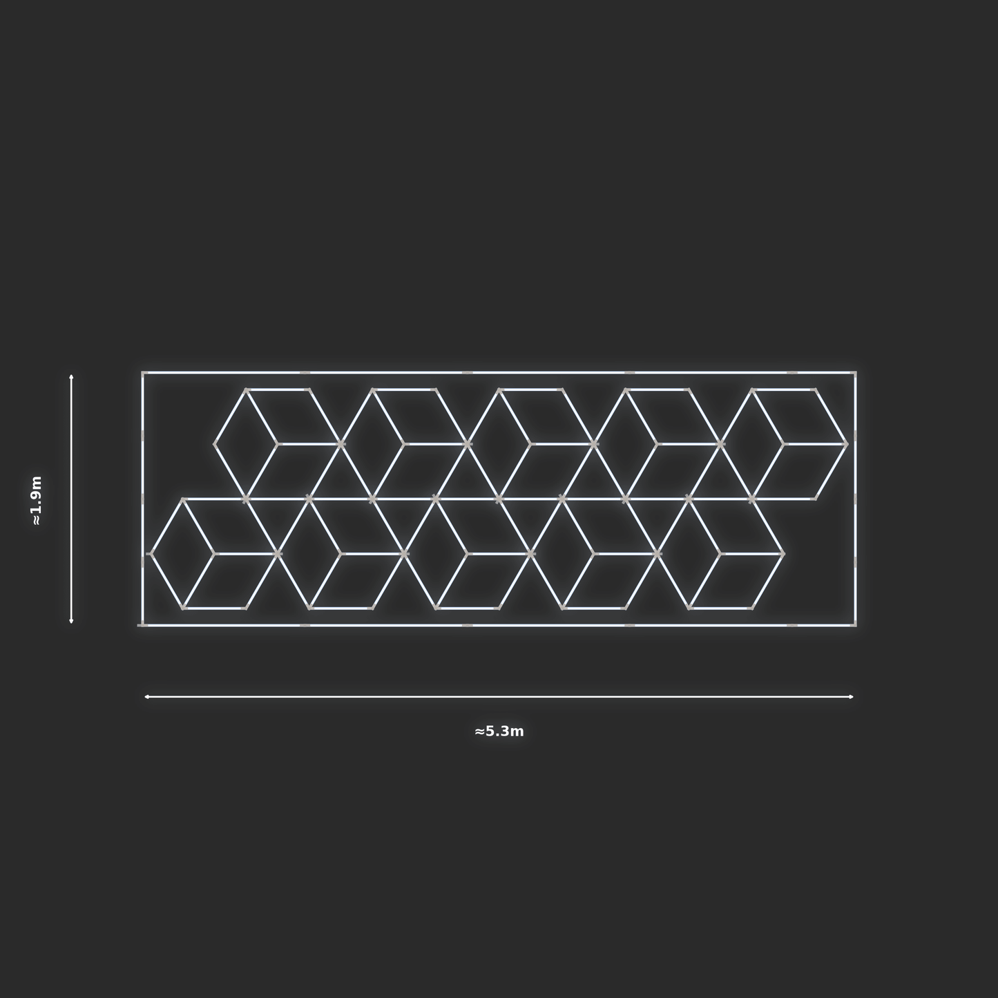 ULTRABEAM LED Light Kit Diamond Rhombus 1.7x5.2m 540W — Cool White