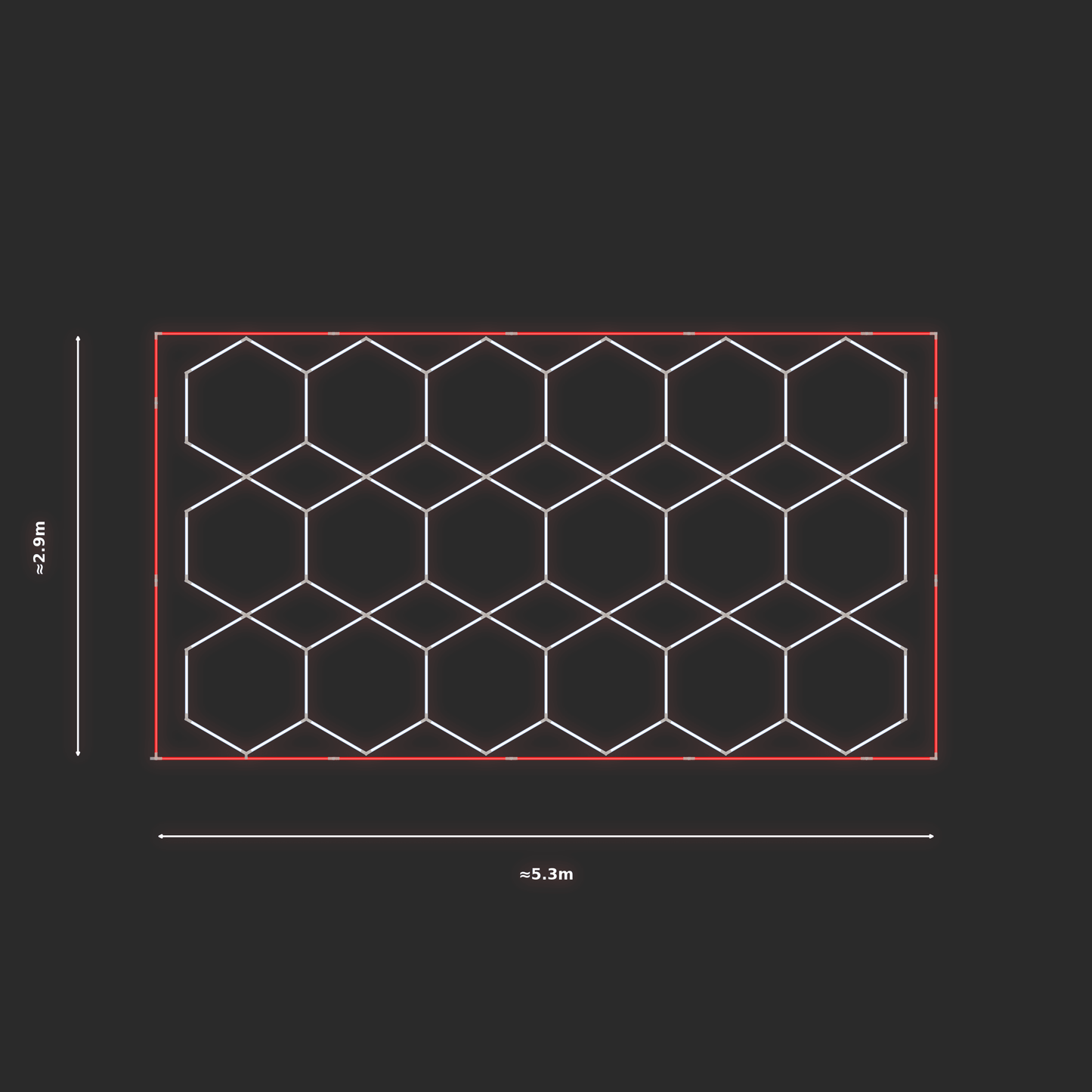 ULTRABEAM LED Light Kit Hex Parallel 4.9x2.8m 558W — Red