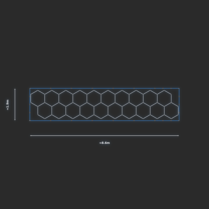 ULTRABEAM LED Light Kit Hex Classic 1.7x8.6m 498W — Blue