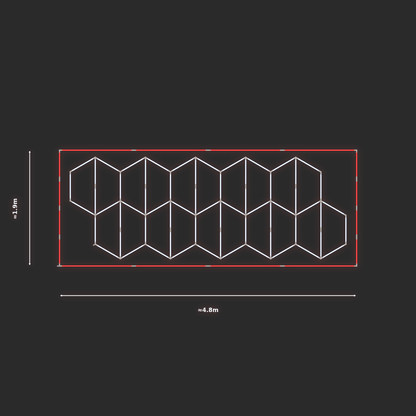 ULTRABEAM LED Light Kit Hex Vertical 4.5x1.7m 378W — Red