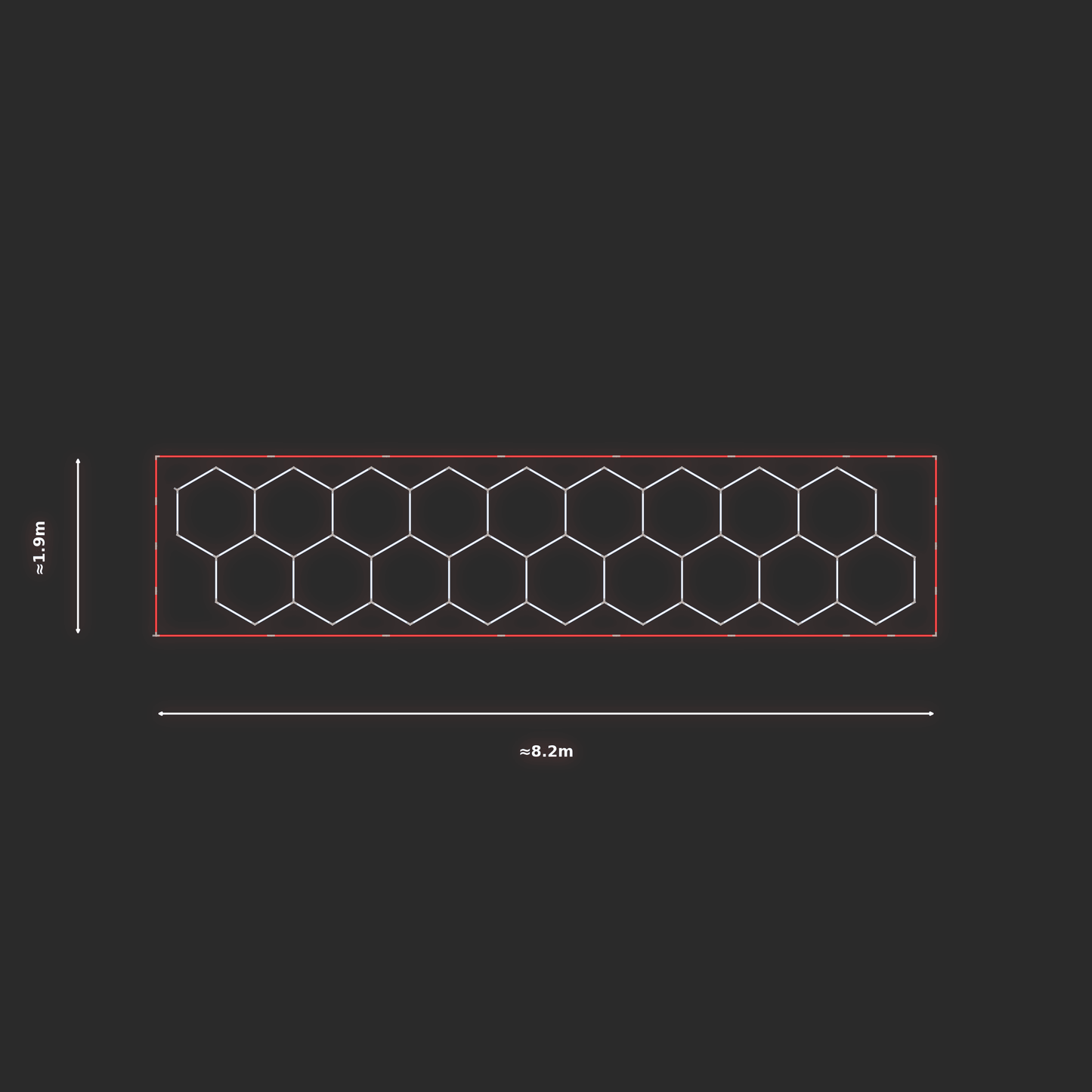 ULTRABEAM LED Light Kit Hex Classic 1.7x7.7m 450W — Red