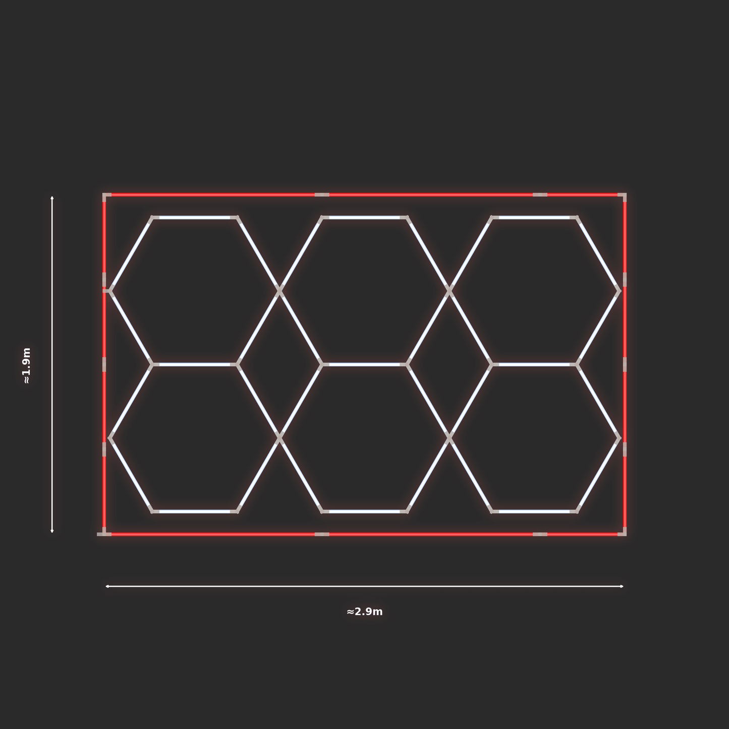 ULTRABEAM LED Light Kit Hex Parallel 1.7x2.8m 198W — Red
