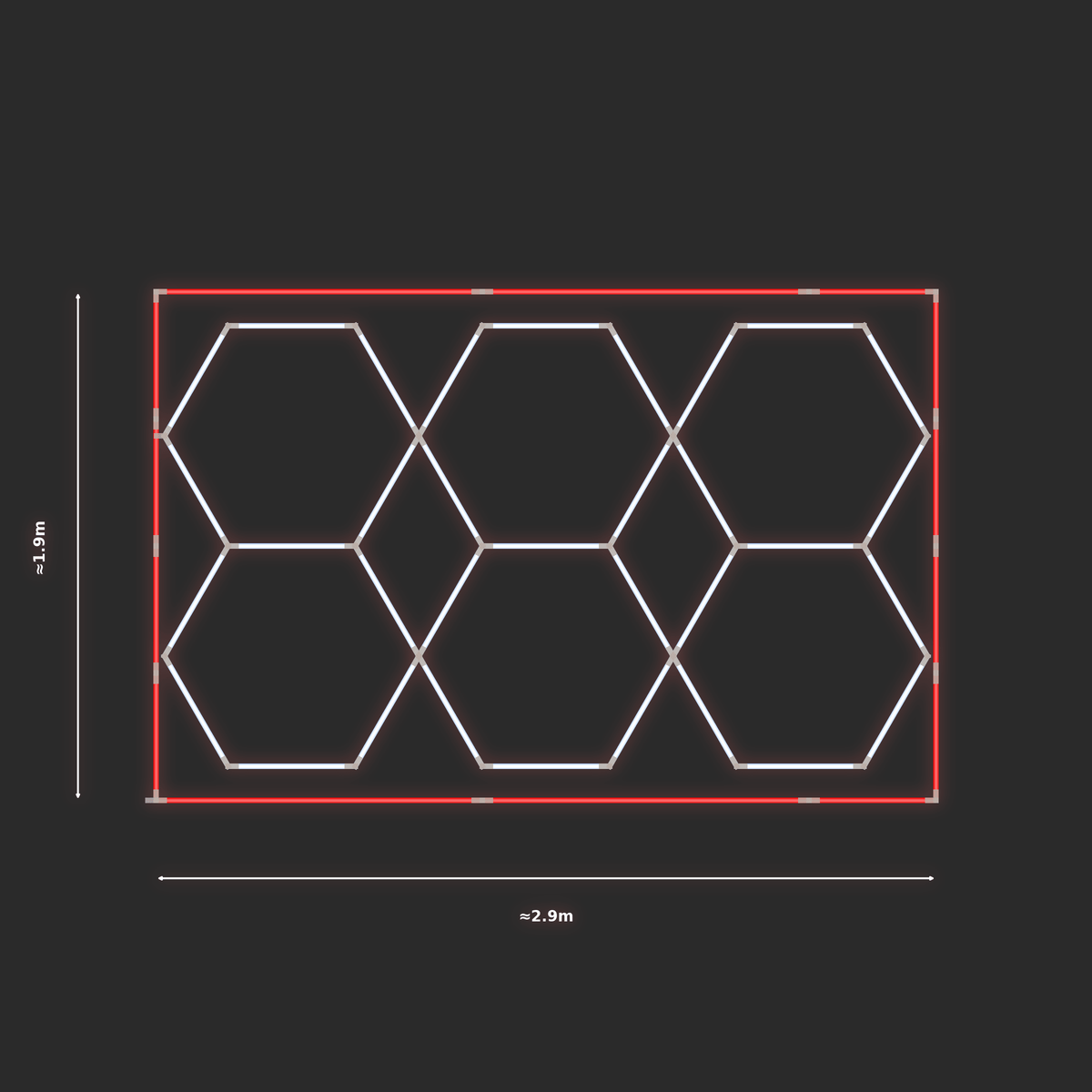 ULTRABEAM LED Light Kit Hex Parallel 1.7x2.8m 198W — Red