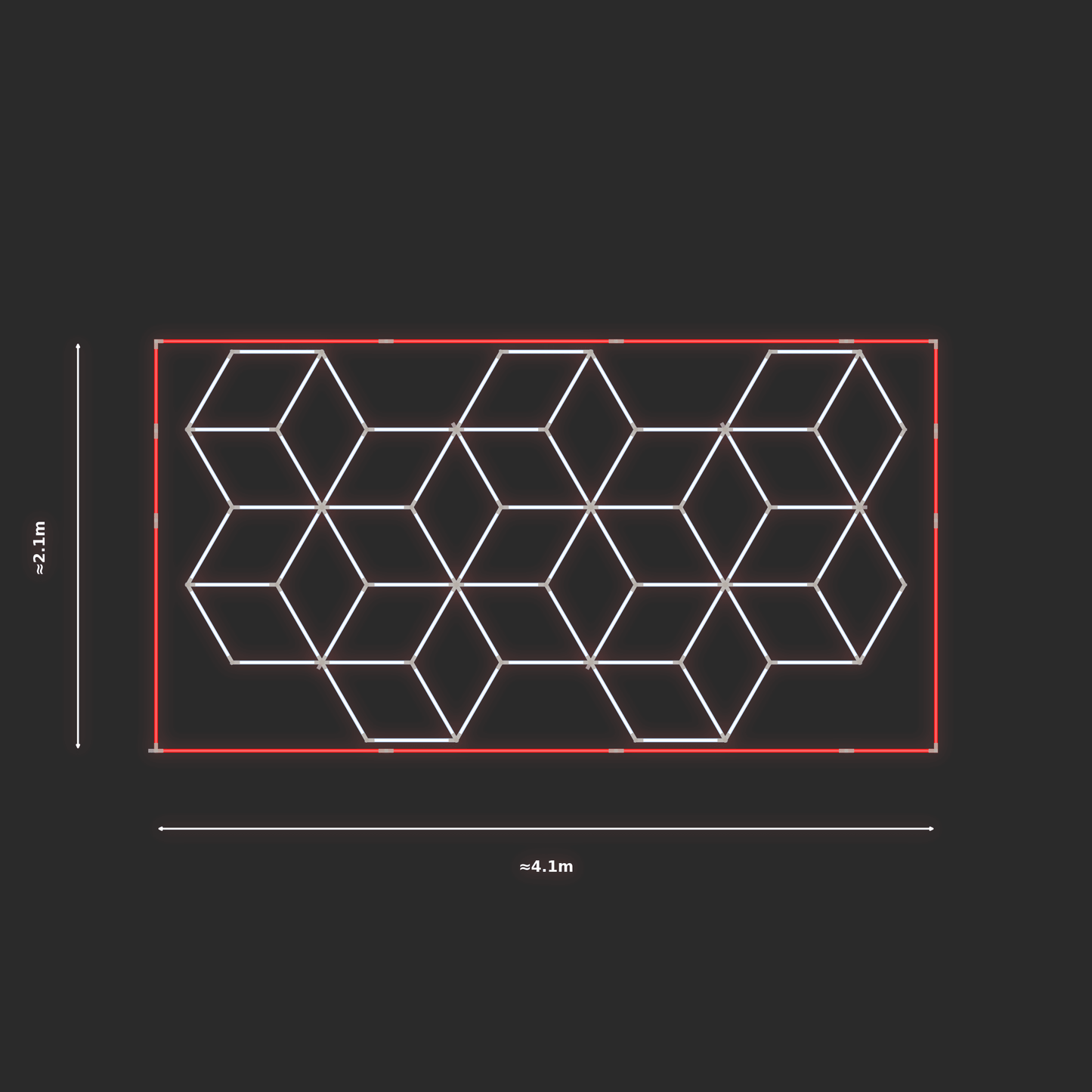 ULTRABEAM LED Light Kit Cube 2.1x3.8m 438W — Red