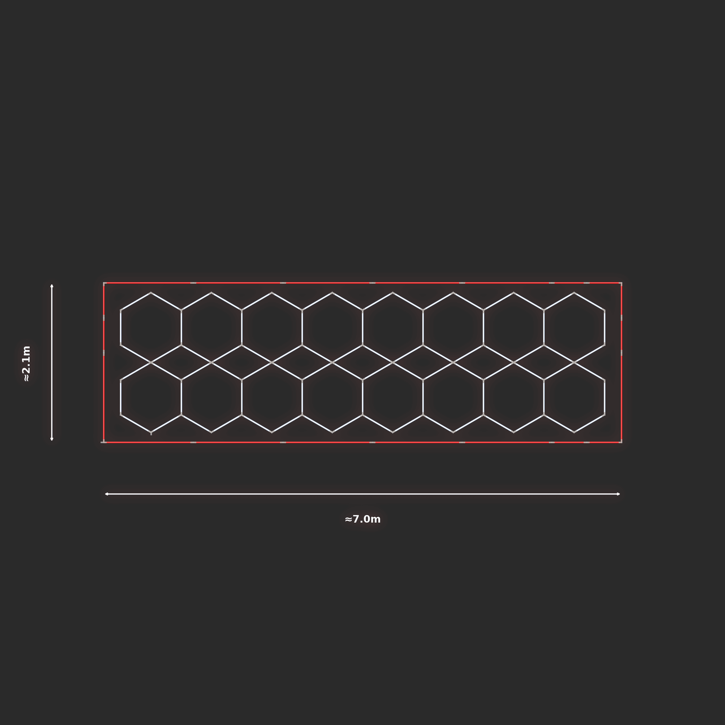 ULTRABEAM LED Light Kit Hex Parallel 6.5x1.9m 492W — Red