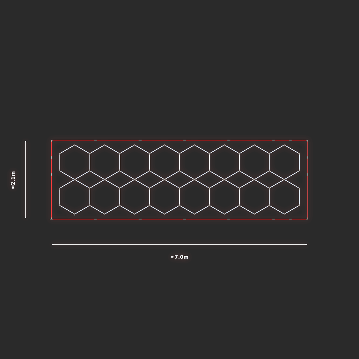 ULTRABEAM LED Light Kit Hex Parallel 6.5x1.9m 492W — Red